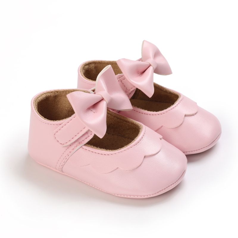 

Baby / Toddler White Bowknot Decor Velcro Closure Prewalker Shoes