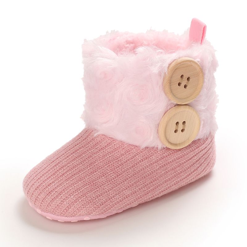 

Baby / Toddler Button Decor Thermal Plush Snow Boots