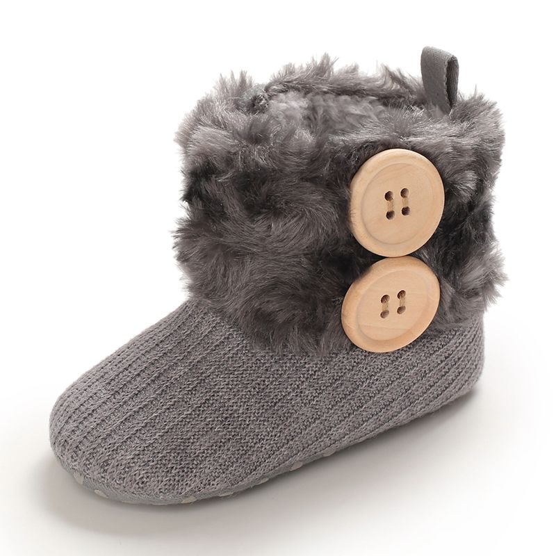 

Baby / Toddler Button Decor Thermal Plush Snow Boots
