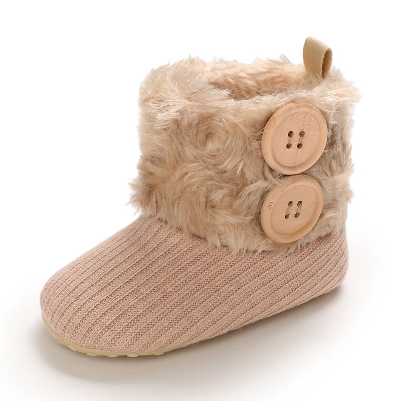 

Baby / Toddler Button Decor Thermal Plush Snow Boots