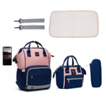 3-piece Multicolorful Diaper Bag Diagonal Bag Backpack Large Capacity Multi-color