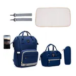3-piece Multicolorful Diaper Bag Diagonal Bag Backpack Large Capacity Blue