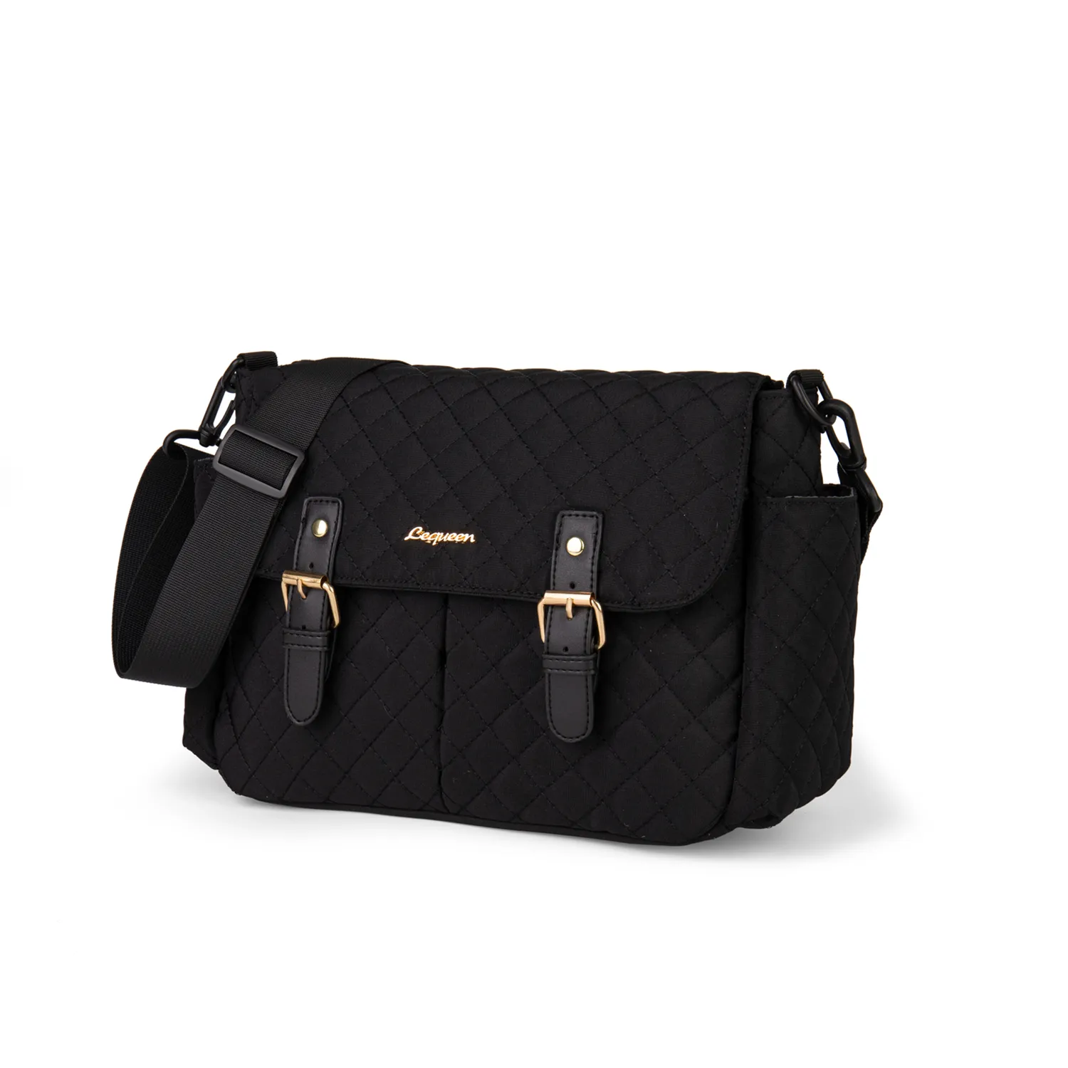 Diaper Bag Tote Multifunction Waterproof Large Capacity Quilted Mom Bag Travel Diaper Tote with Stroller Straps Black