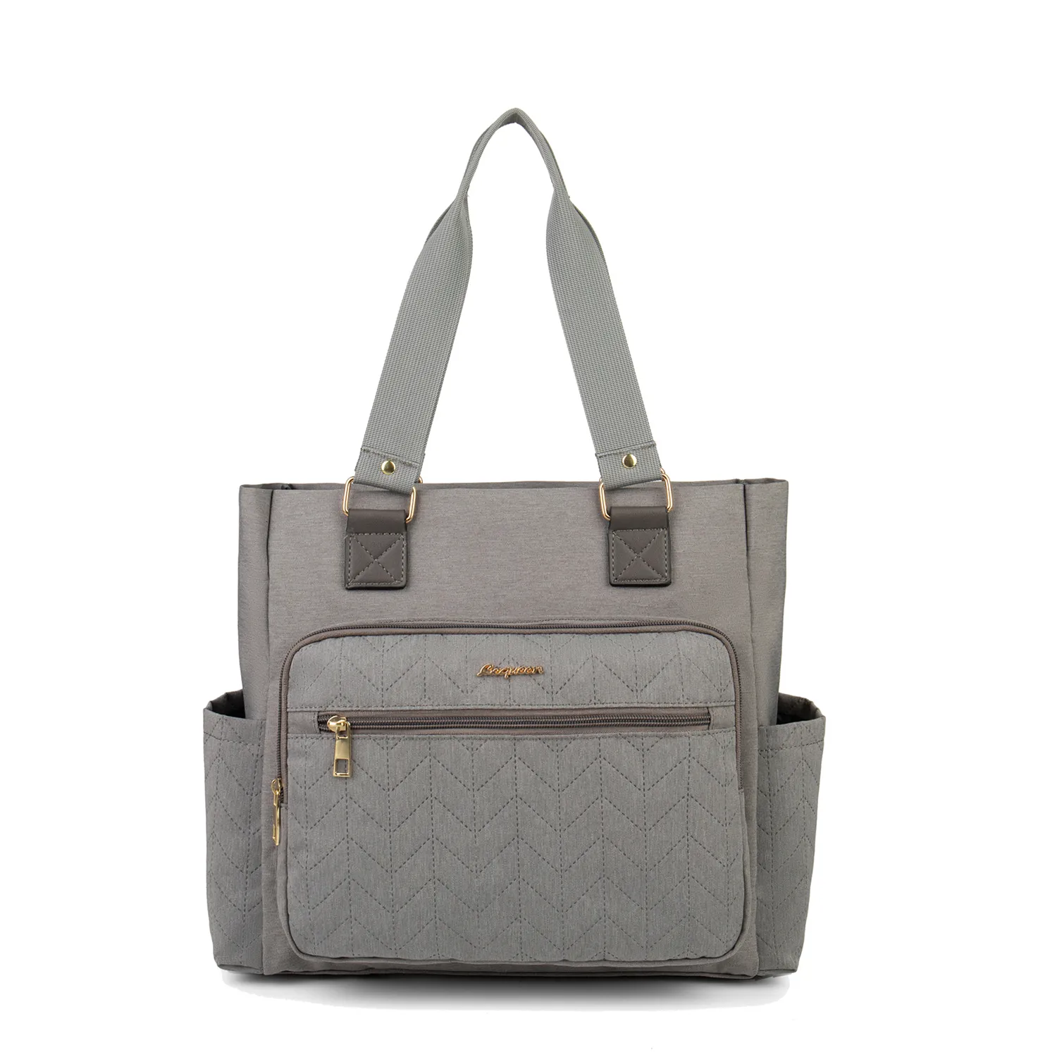 Diaper Bag Tote Multifunction Large Capacity Mom Bag Waterproof Travel Diaper Tote Solid Color Durable Handbag  image 4