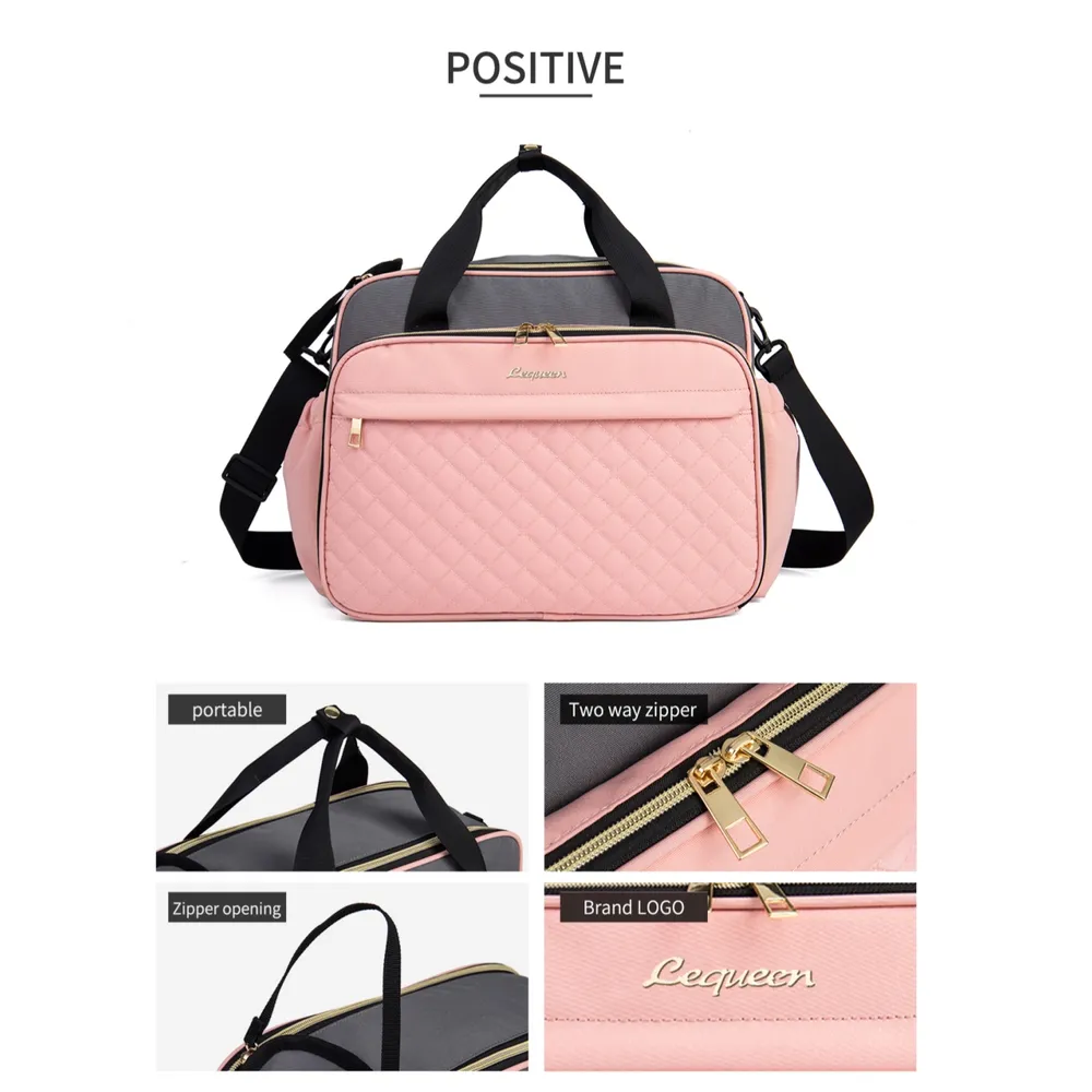 borsa mamma borsa per pannolini impermeabile di grande capacità con tracolla regolabile big image 2