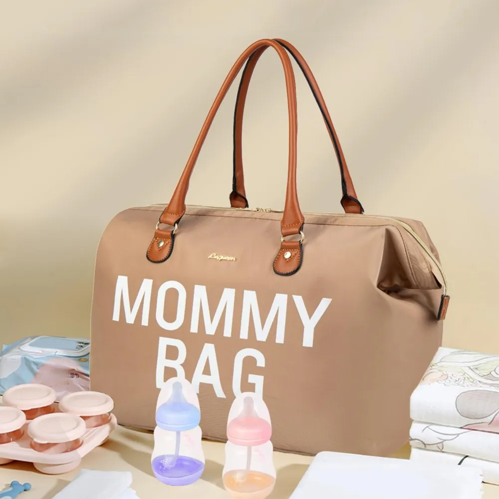 borsa per pannolini tote borsa per mamma con stampa lettera borsa per mamma borsa impermeabile di grande capacità  big image 1