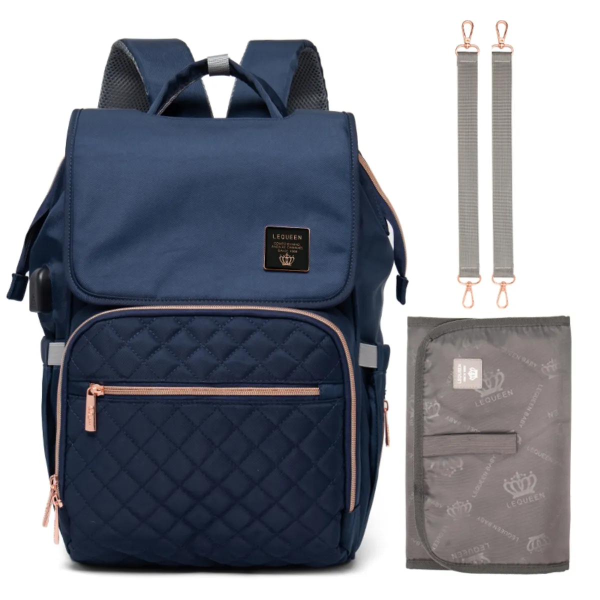 Diaper Bag Backpack, Large-capacity Multi-functional Waterproof Backpack Mummy Bag Blue