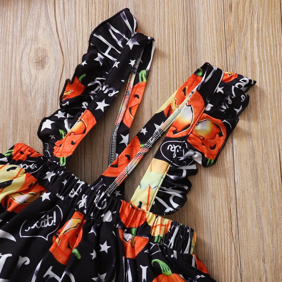 2pcs Halloween Style Pumpkin Print Long-sleeve Orange Baby Set Orange image 5