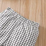 3pcs Baby Girl Black Plaid Bowknot Long-sleeve Top and Flared Pants Set BlackandWhite image 6
