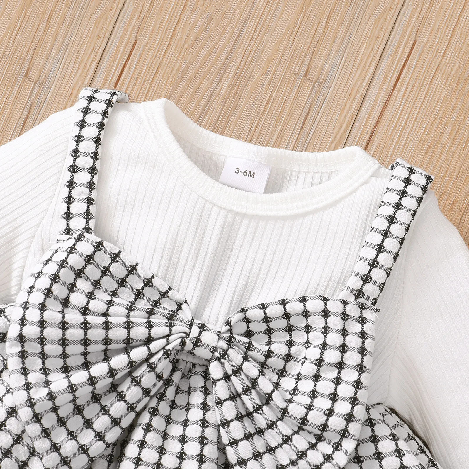 3 unidades Bebé Menina Hipertátil/3D Clássico Manga comprida Conjunto para bebé Preto e branco image 3