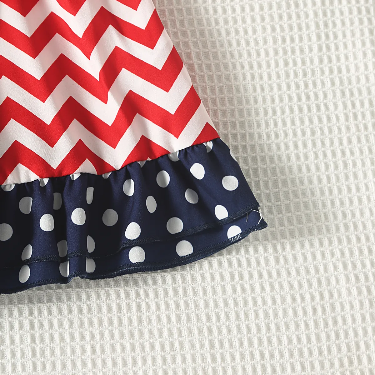 Independence Day Toddler Girl Bow Decor Slip Dress Dark blue/White/Red image 5