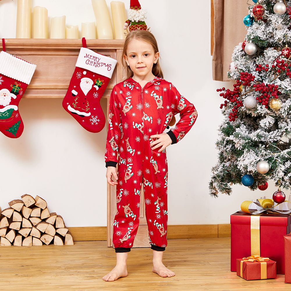 Mosaic Reindeer Family Matching Onesie Pajama For Dad - Mom - Kid - Baby (Flame Resistant)