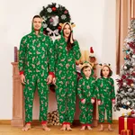 Mosaic Reindeer Family Matching Onesie Pajama for Dad - Mom - Kid - Baby (Flame Resistant) Green