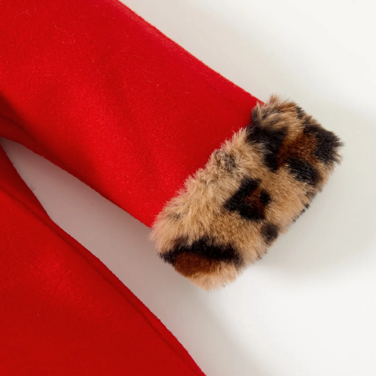 Toddler Girl Sweet Fleece Splice Hooded Red Coat Red big image 1