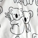 2pcs Baby Boy Allover Koala Print Long-sleeve Button Jumpsuit with Striped Bib Set  image 5