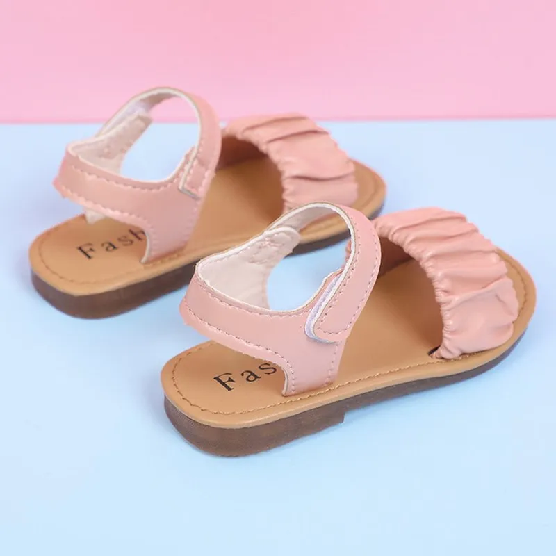 Toddler Solid Ruched Vamp Sandals Light Pink big image 1