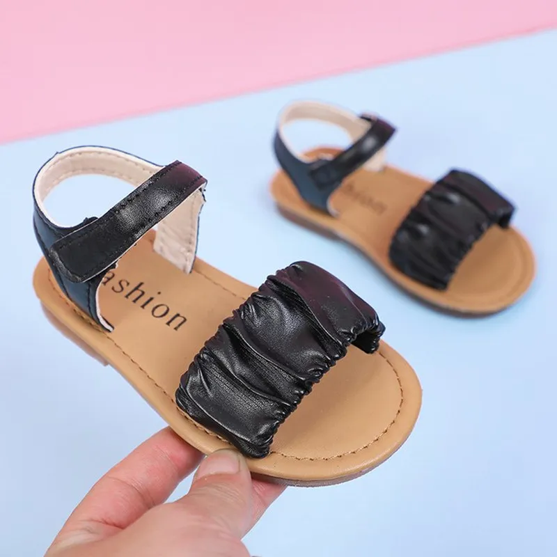 Kleinkinder Mädchen Süß Unifarben Sandalen schwarz big image 1