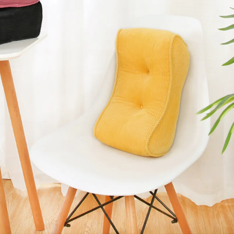 Velvet PP Cotton Waist Pillow - Comfortable and Supportive for Office, Car, or Pregnancy Yellow image 3