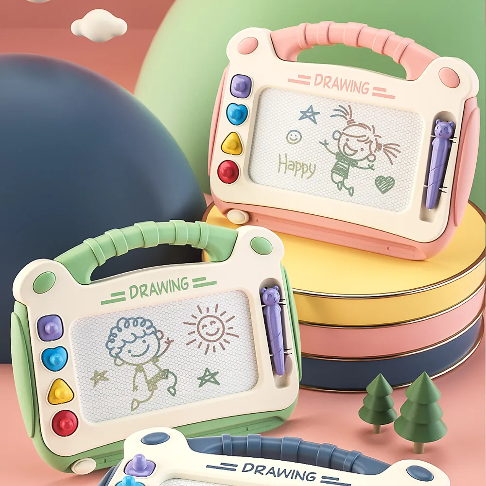 Magnetic Drawing Board Kids Erasable Doodle Board Writing Painting Sketch Pad Educational Learning Toy Pink image 2