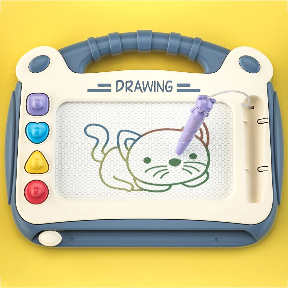 Magnetic Drawing Board Kids Erasable Doodle Board Writing Painting Sketch Pad Educational Learning Toy Blue big image 1