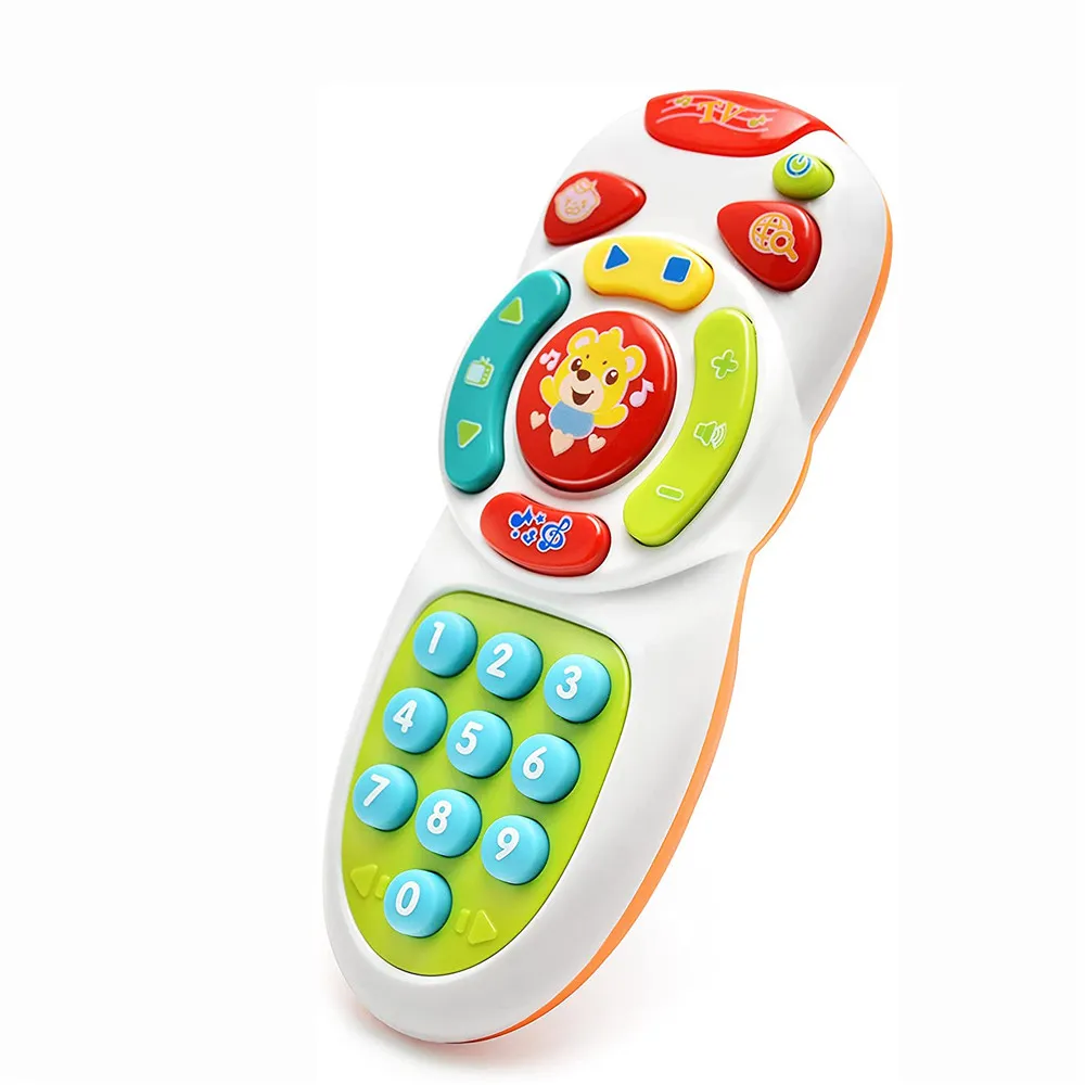 brinquedo de controle remoto de tv musical com luz e som educação infantil brinquedo remoto Multicolorido big image 1
