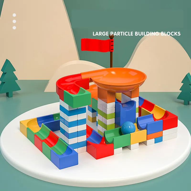 110-pack Marble Race Run DIY Maze Balls Building Blocks Funnel Slide Larger Size Bricks Educational Kids Toys For Children Gift (Random Color)  big image 7
