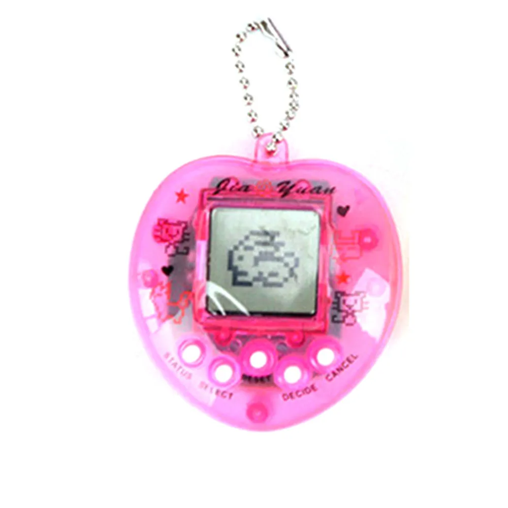 Virtual Electronic Digital Pet Keychain Game Retro Handheld Game Machine Nostalgic Virtual Electronic Digital Pets Keychain Game Electronic Toys for Kids Pink