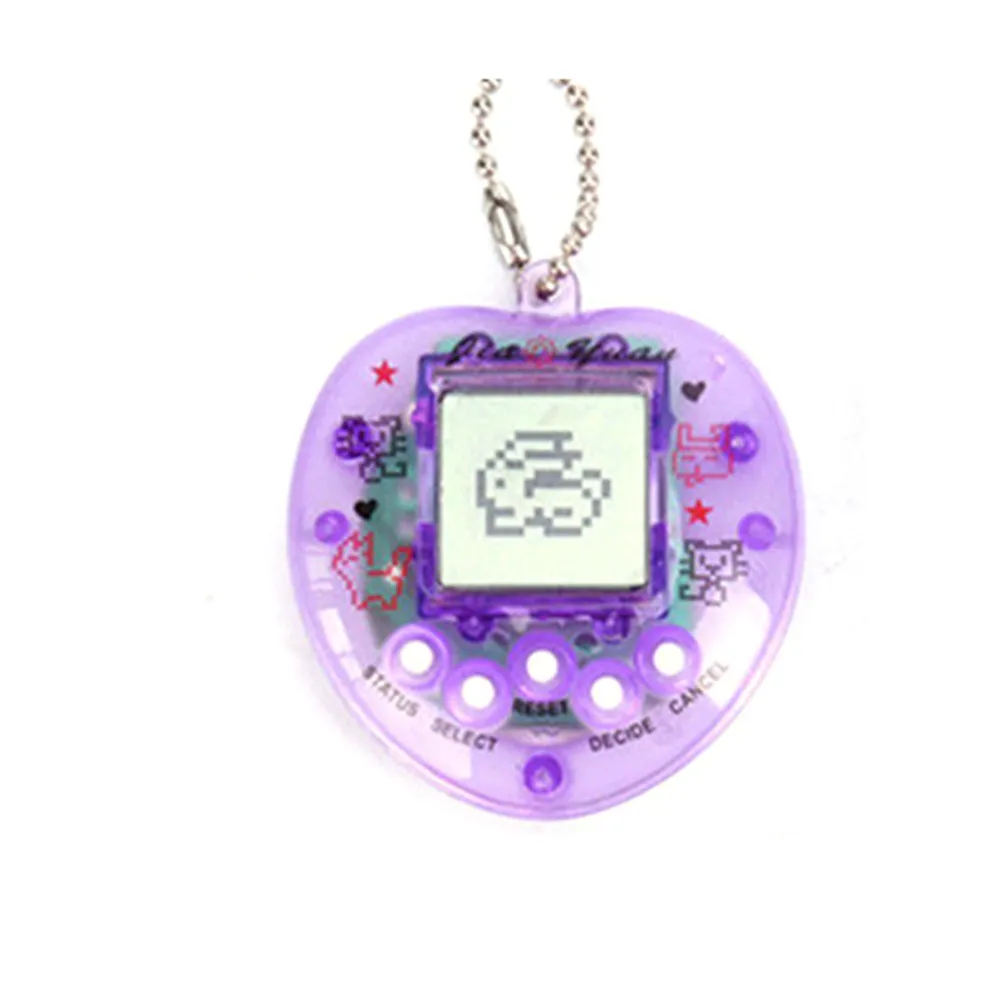 Virtual Electronic Digital Pet Keychain Game Retro Handheld Game Machine Nostalgic Virtual Electronic Digital Pets Keychain Game Electronic Toys for Kids Purple