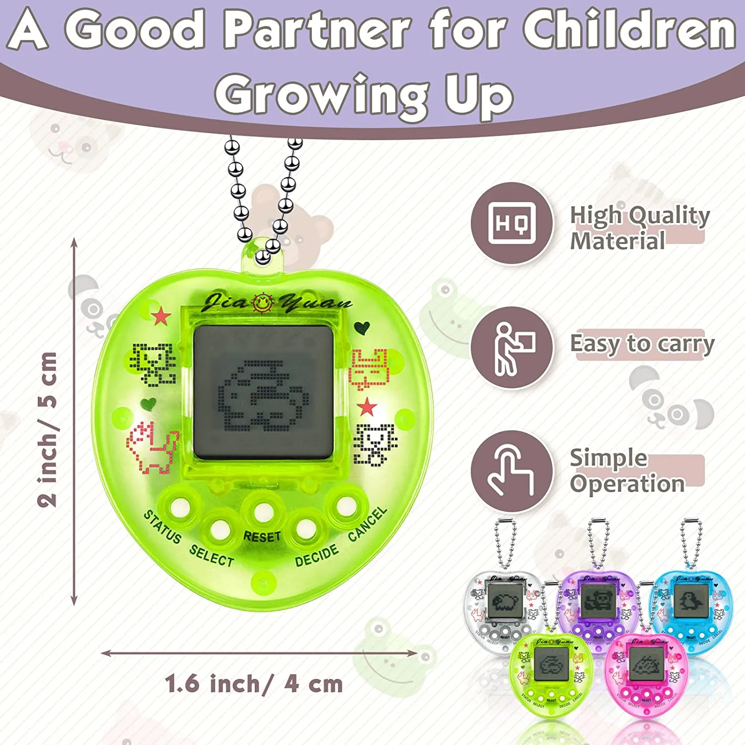 Virtual Electronic Digital Pet Keychain Game Retro Handheld Game Machine Nostalgic Virtual Electronic Digital Pets Keychain Game Electronic Toys for Kids  image 2