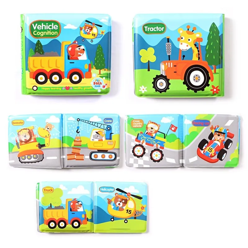 Floating Baby Bath Books Education Toy Baby Bathtime Toy Intelligence Development Floating Cognize Book Bath Toy Light Blue