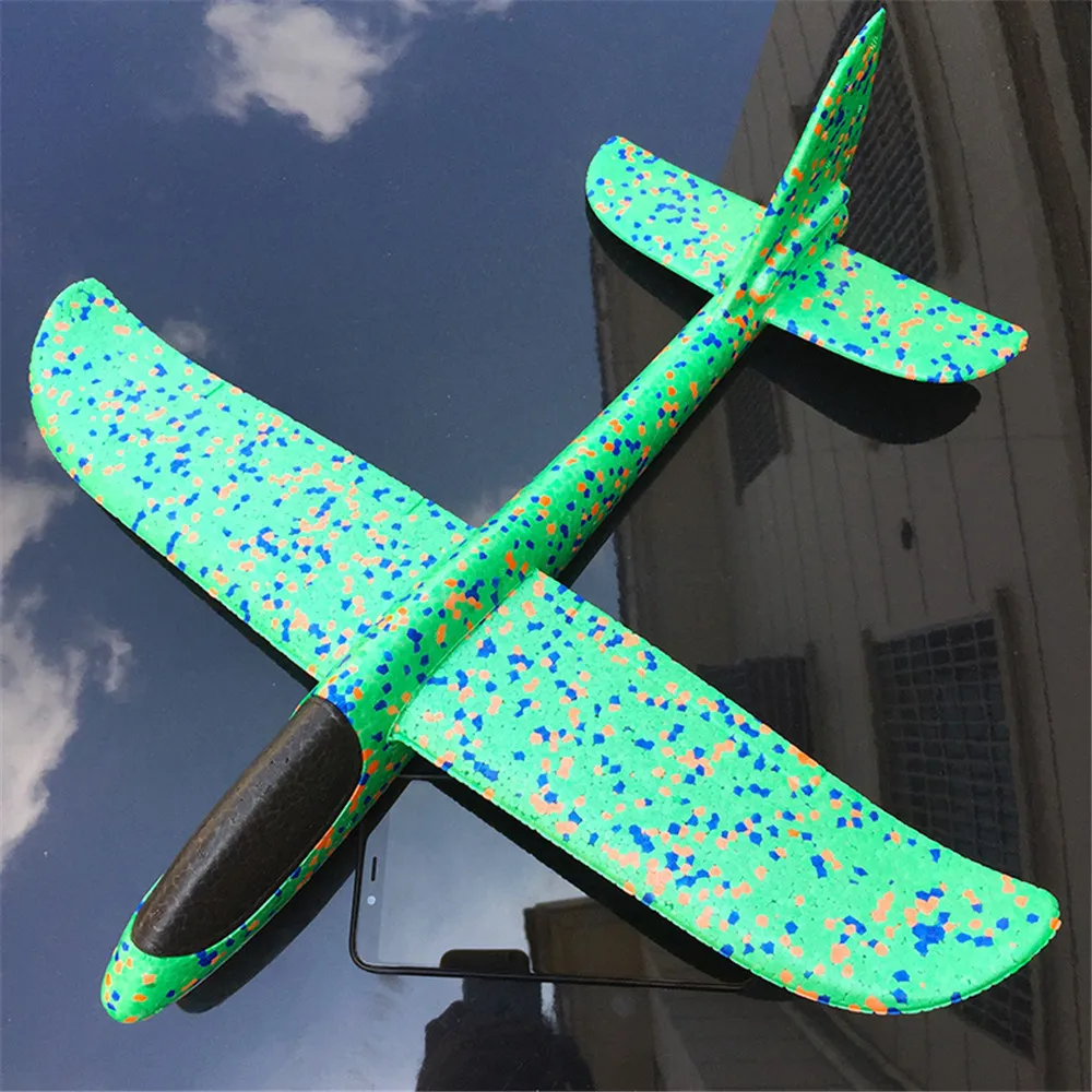 

Foam Glider Airplane Toys Foam Throwing Flying Airplane 48cm Hand Throw Free Fly Plane Family Outdoor Yard Game Toys Kids Gifts (Random Color of Camou