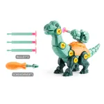 desmontar brinquedos de dinossauro conjunto de construção brinquedo com chave de fenda e acessórios de parafuso modelo montessori montagem educacional broca quebra-cabeça brinquedos presente de aniversário para criança Verde