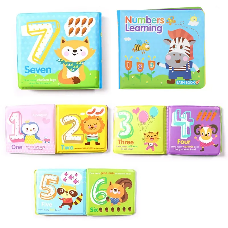 Floating Baby Bath Books Education Toy Baby Bathtime Toy Intelligence Development Floating Cognize Book Bath Toy Dark Blue