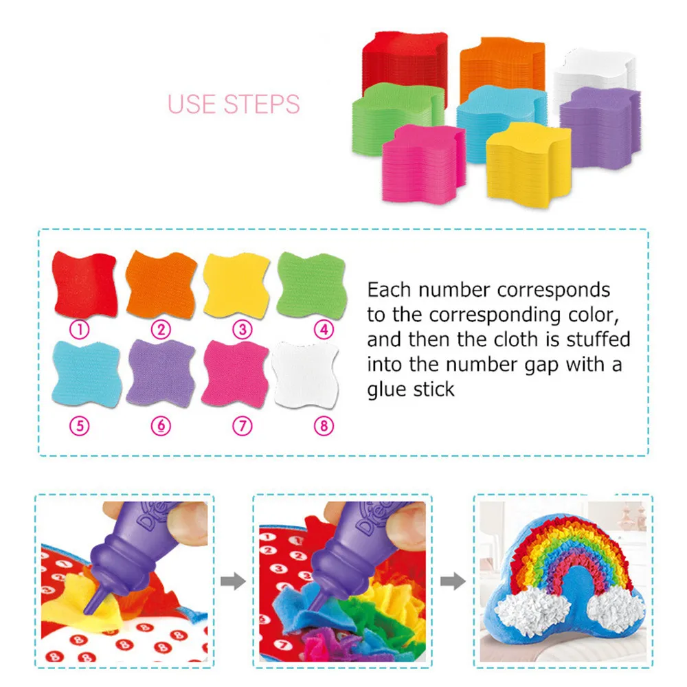 DIY Material Package Arts Crafts Making Kids Pillow Handmade Plush Toys Parent-Child Interactive Toys Multi-color image 2