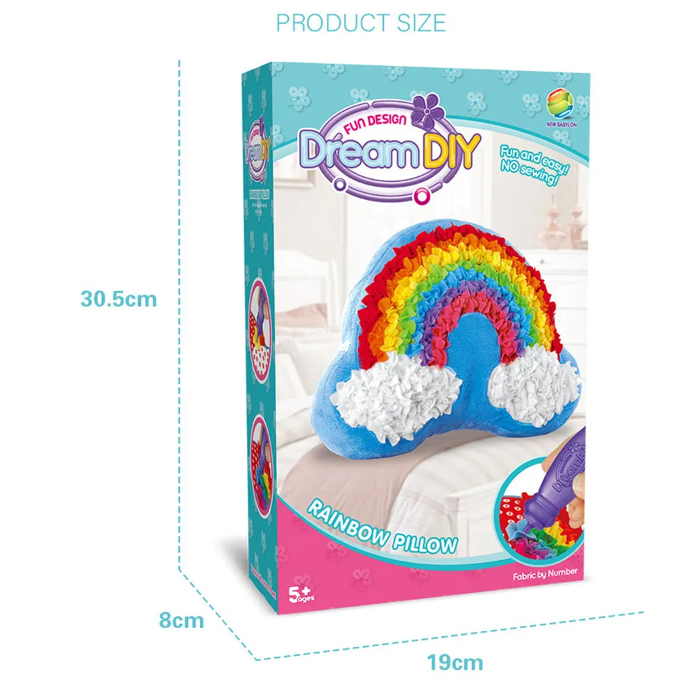 DIY Material Package Arts Crafts Making Kids Pillow Handmade Plush Toys Parent-Child Interactive Toys Multi-color image 3