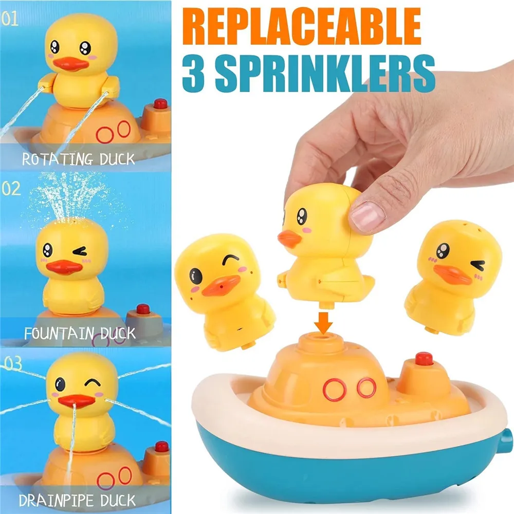 Kids Bath Toys Bathtub Toy Electric Duck Spray Water Floating Shower Bathing Game Bathtub Faucet Sprinkler Toy  image 2