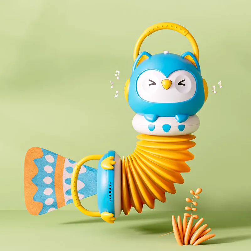 animal dos desenhos animados acordeão música infantil brinquedo infantil instrumento educação infantil brinquedo de aprendizagem musical Azul