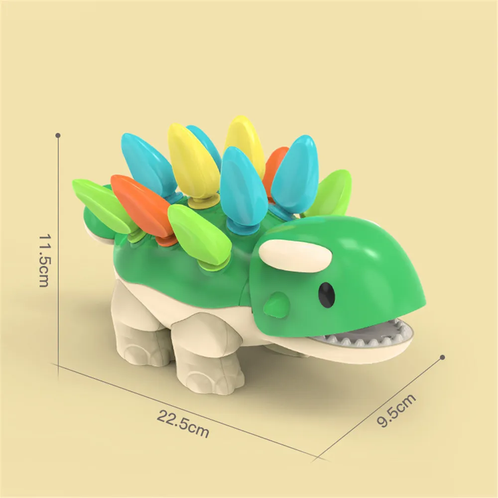 Fine Motor Dinosaur Toy Kids Dinosaur Matching Sorter Toy for Motor Hand-Eye Coordination & Counting & Color Recognition Skills Development Montessori Learning Toys Green image 5