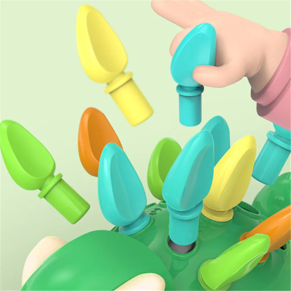 Fine Motor Dinosaur Toy Kids Dinosaur Matching Sorter Toy for Motor Hand-Eye Coordination & Counting & Color Recognition Skills Development Montessori Learning Toys Green image 6