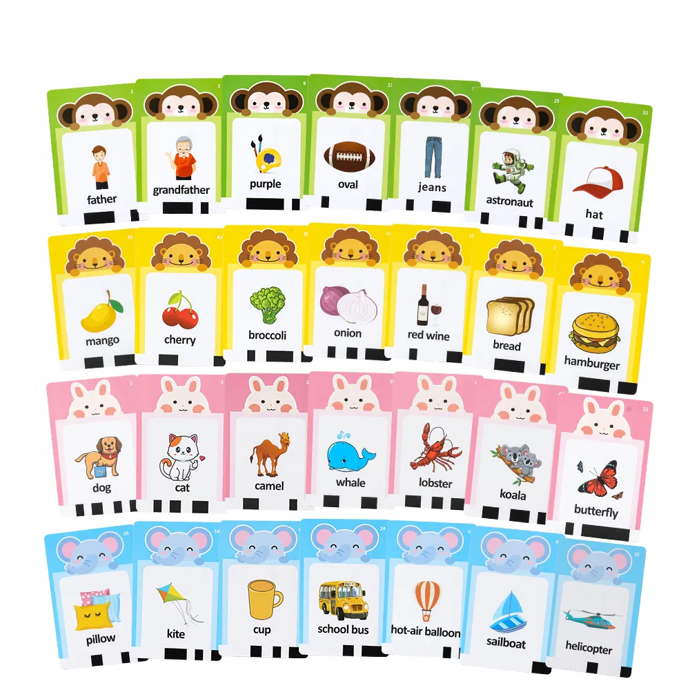 Talking Flash Cards Learning Toys Childhood Early Intelligent Education Audio Card Reading Learning English Machine with 224 Words for Age 2-6 Years Black/White big image 1