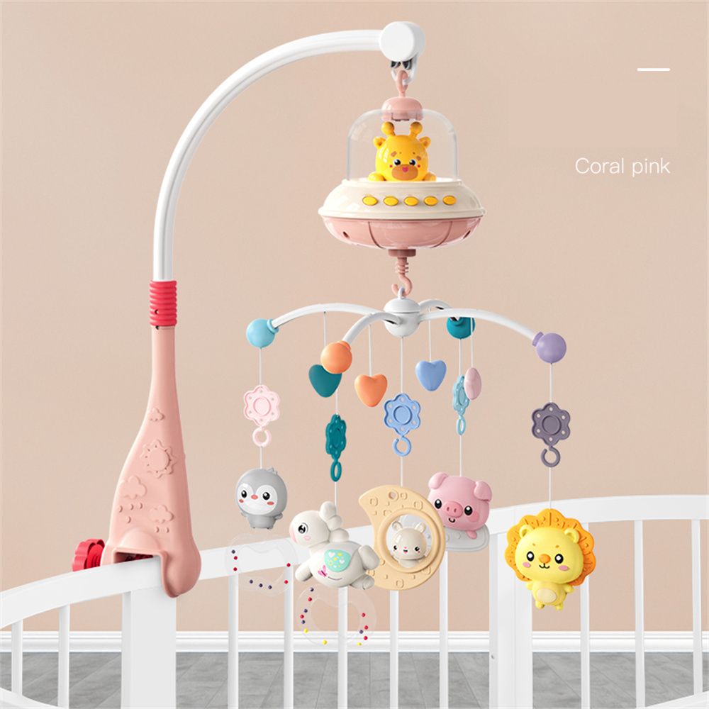 Baby Mobile Rattles Toys Hanging Rotating Crib Bed Bell Music Box With Timing Function Projector And Lights