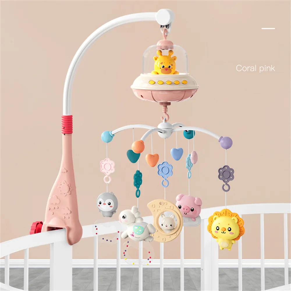 Bébé mobile hochets jouets suspendus rotatif berceau lit cloche boîte à  musique avec fonction de synchronisation projecteur et lumières