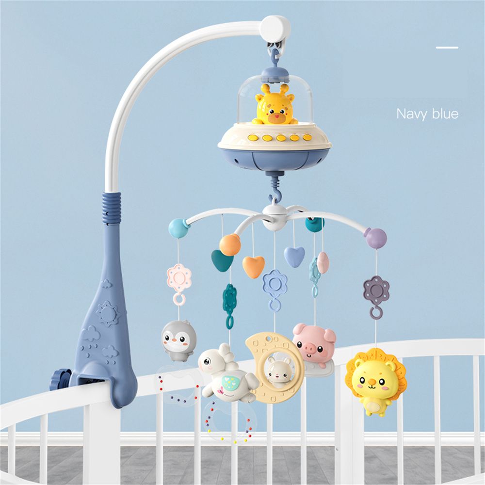 Baby Mobile Rattles Toys Hanging Rotating Crib Bed Bell Music Box With Timing Function Projector And Lights