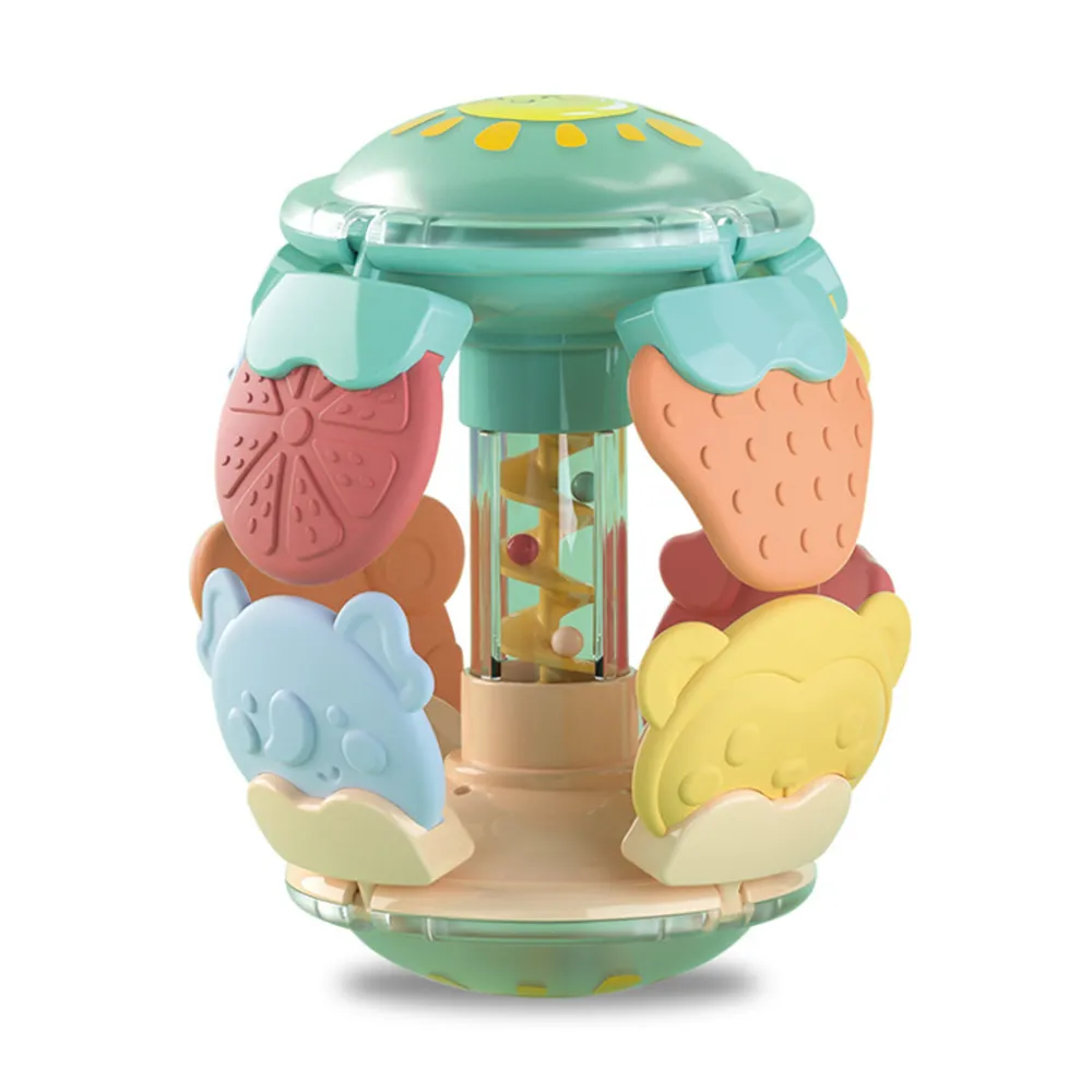 Brinquedos de chocalho para bebês mordedor de silicone de qualidade alimentar, brinquedos sensoriais para agarrar a mão, brinquedo de dentição infantil (cor aleatória das peças de reposição) Cor-A