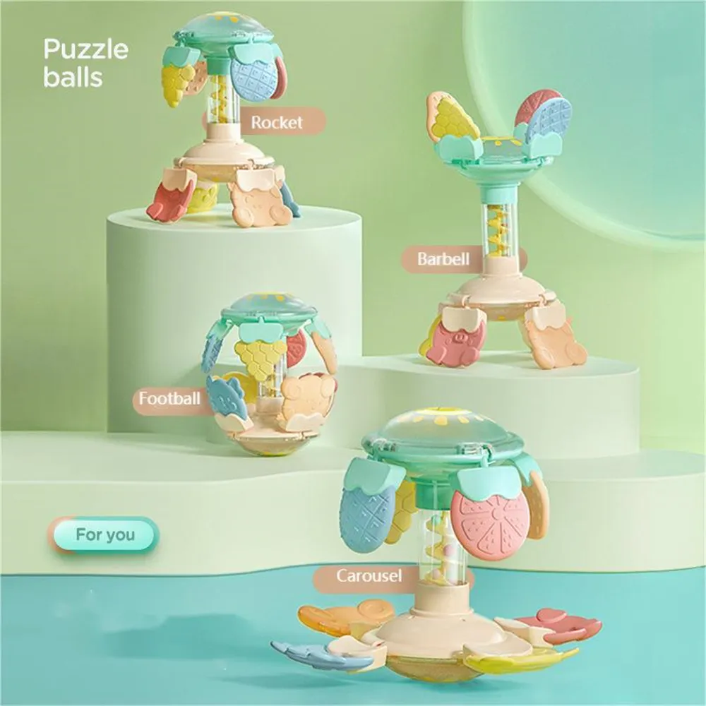 Brinquedos de chocalho para bebês mordedor de silicone de qualidade alimentar, brinquedos sensoriais para agarrar a mão, brinquedo de dentição infantil (cor aleatória das peças de reposição) Cor-B image 2