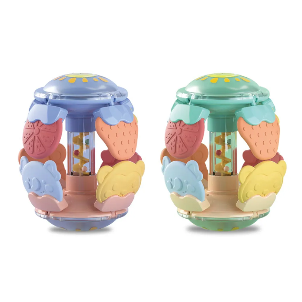 Brinquedos de chocalho para bebês mordedor de silicone de qualidade alimentar, brinquedos sensoriais para agarrar a mão, brinquedo de dentição infantil (cor aleatória das peças de reposição) Cor-B image 3