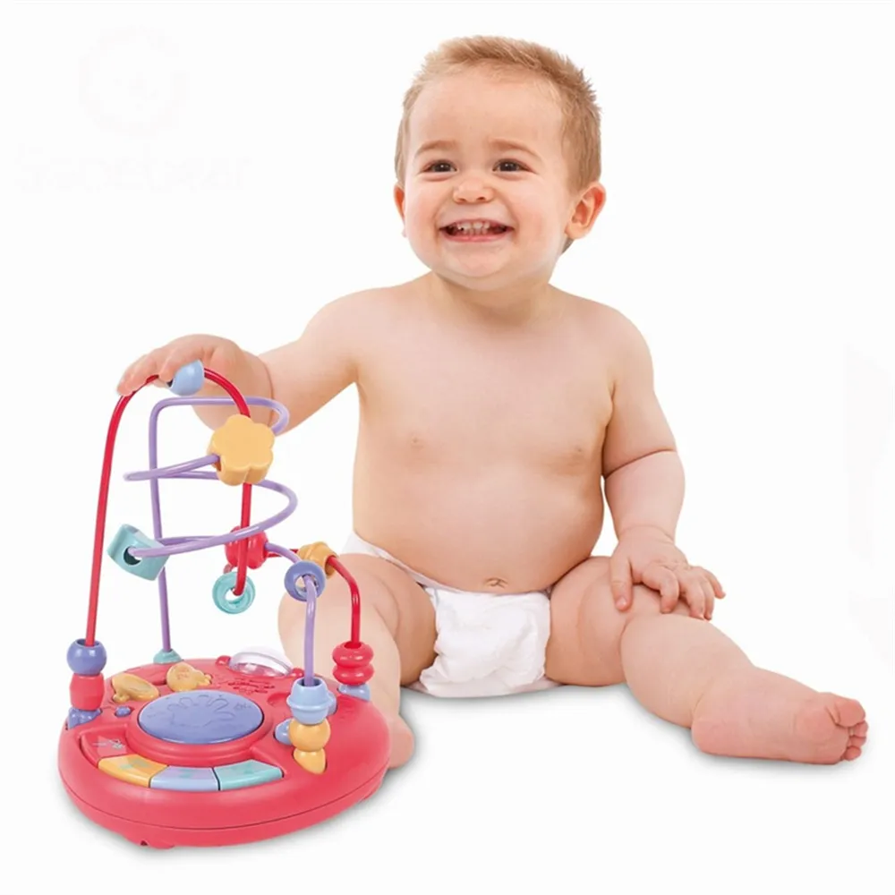 Bead Maze Toys Acoustooptic Toys Maze Circle Around Bead Skill Improvement Toy with Sounds and Drum Color-A image 3