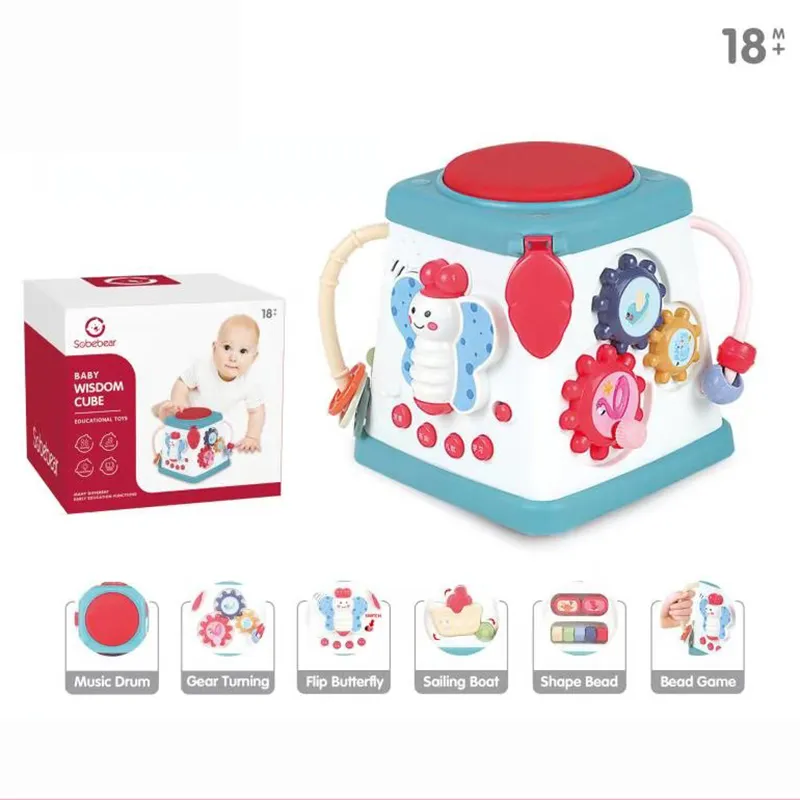 Baby Activity Cube Toy Early Learning Infant Sensory Toys Musical Activity Cube for 18 Months+ for G