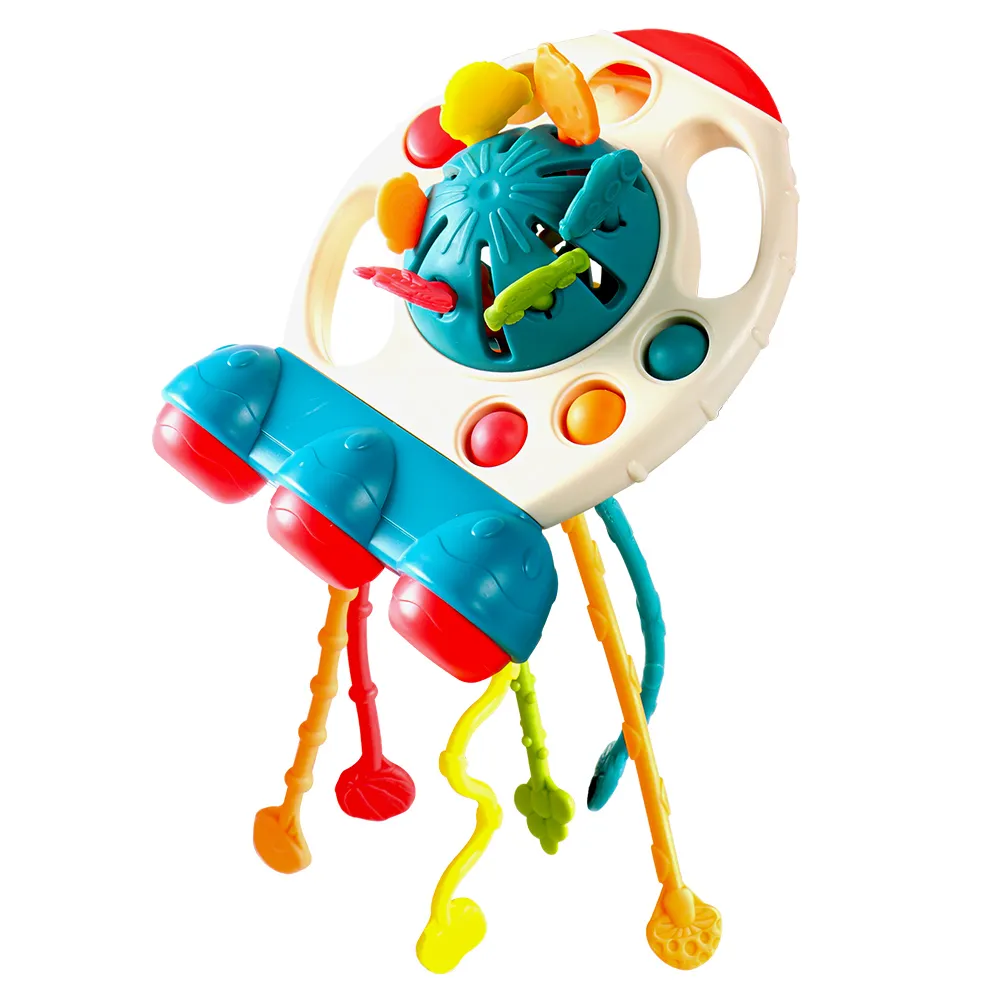 Brinquedos sensoriais para treinamento de silicone para bebês Puxe a corda Atividades Habilidades motoras finas Montessori Brinquedos educativos de aprendizagem (os acessórios são de cores aleatórias)  big image 1