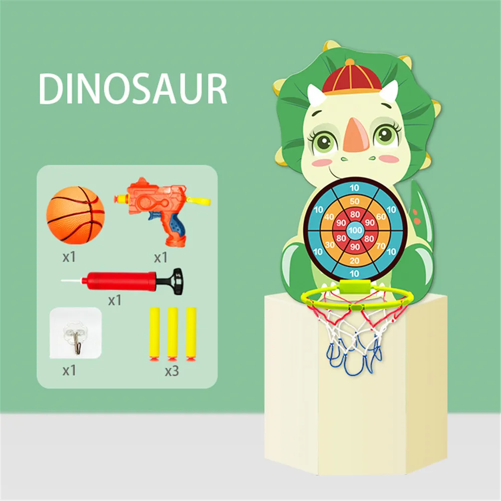 2-in-1 Kids Basketball Board Target Toys Shooting Basket Game Punch-free Foldable Basketball Board Color-C